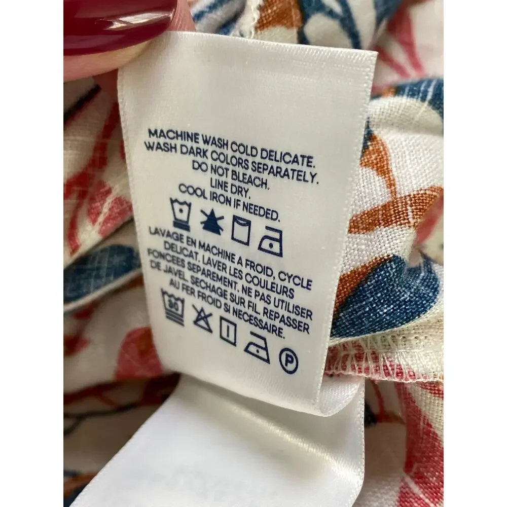 Lands' End Womens Tunic Top Size L 100% Linen Long Sleeve Pockets Resort Beach - Picture 9 of 11